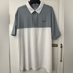 White and Gray Under Armour Polo, Men’s XL
